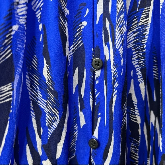 DVF Kourtni Fierce stripe silk chiffon tunic dress Size 10 - Picture 6 of 14